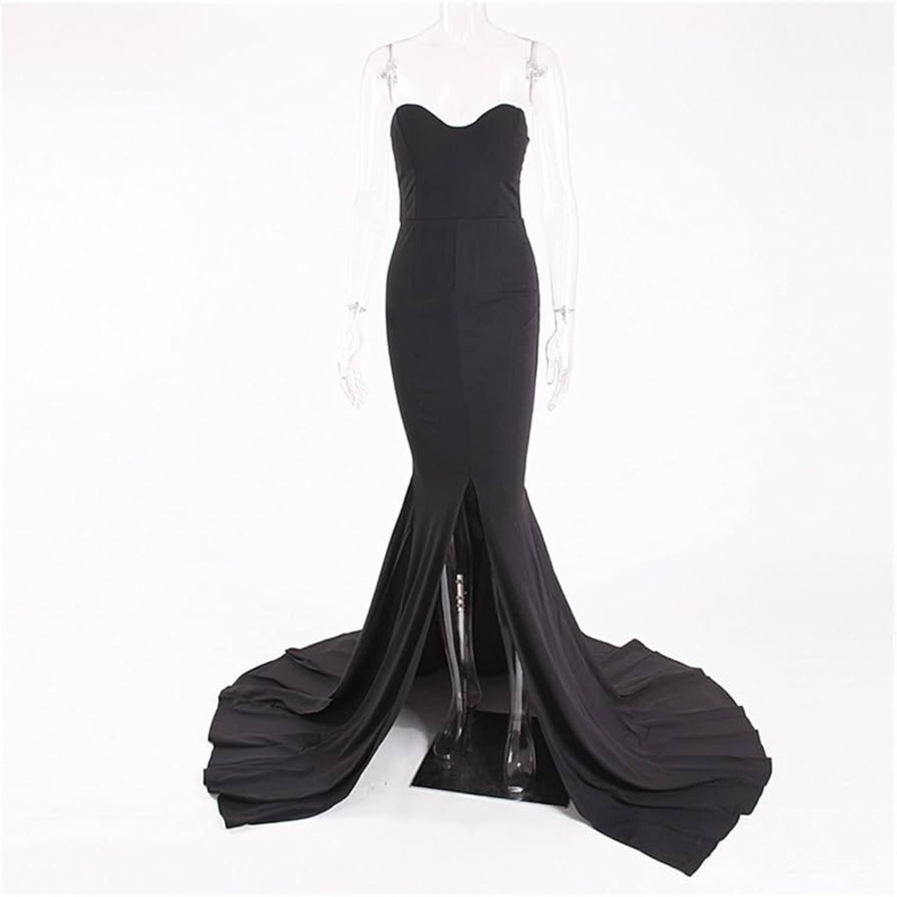 Black Sweetheart Tiered Maxi Gown